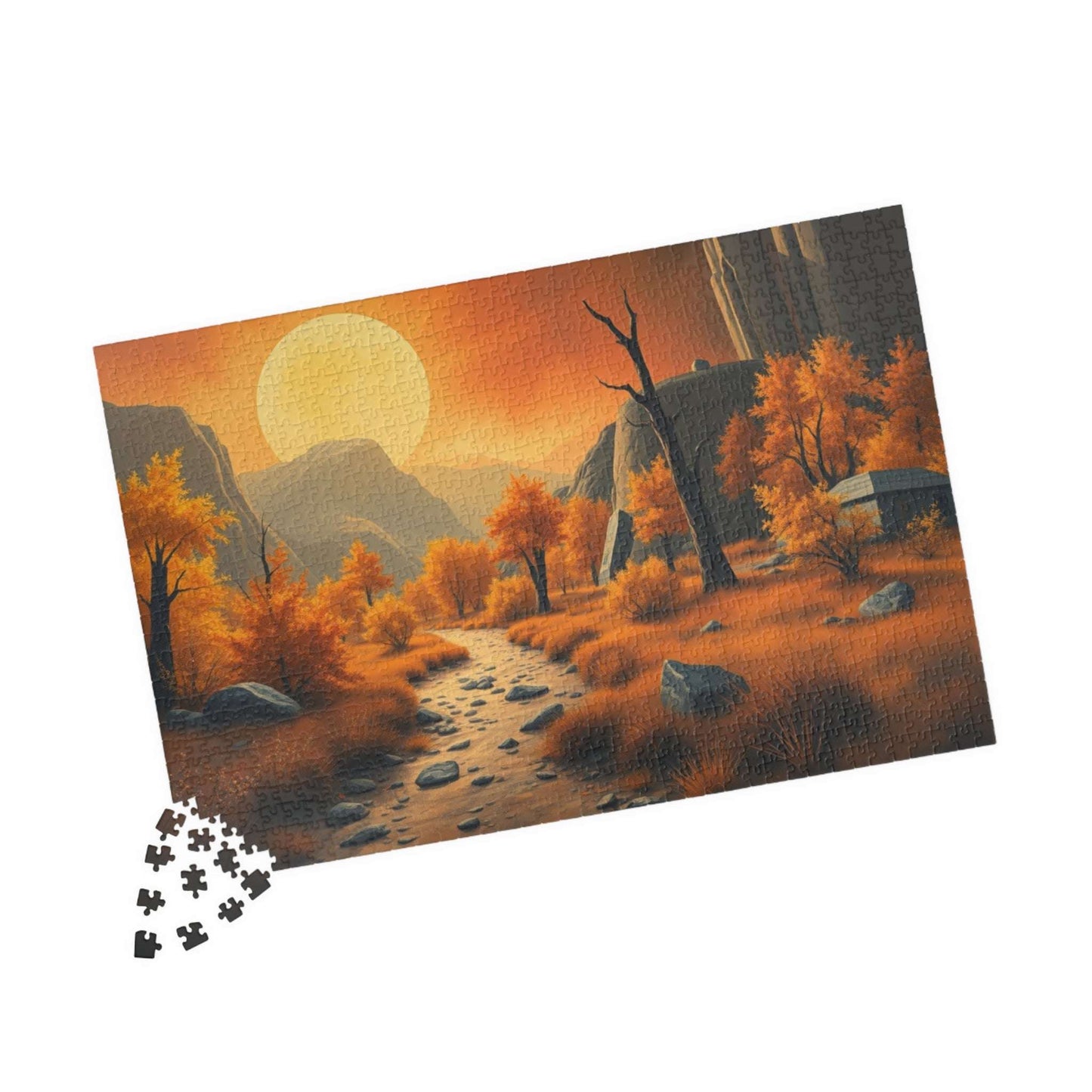 Autumn Sunset Landscape Puzzle - Fall Indoor Jigsaw Game, Cozy Family Activity, Perfect for Game Night, Gifts for Puzzle Lover, Brain Teaser Puzzle The Puzzle Chest