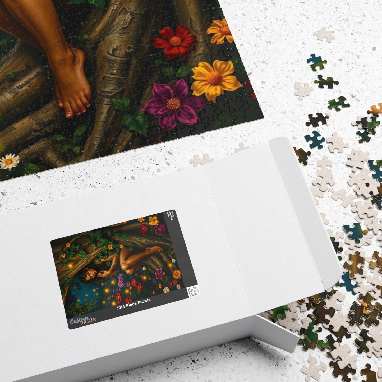 Puzzle, Flower Garden Night Scene, Firefly Illuminated Dryad, Bark-like Skin, 110 252 520 1014-Piece, Jigsaw Game, Artistic Gift, Relaxing Puzzle The Puzzle Chest