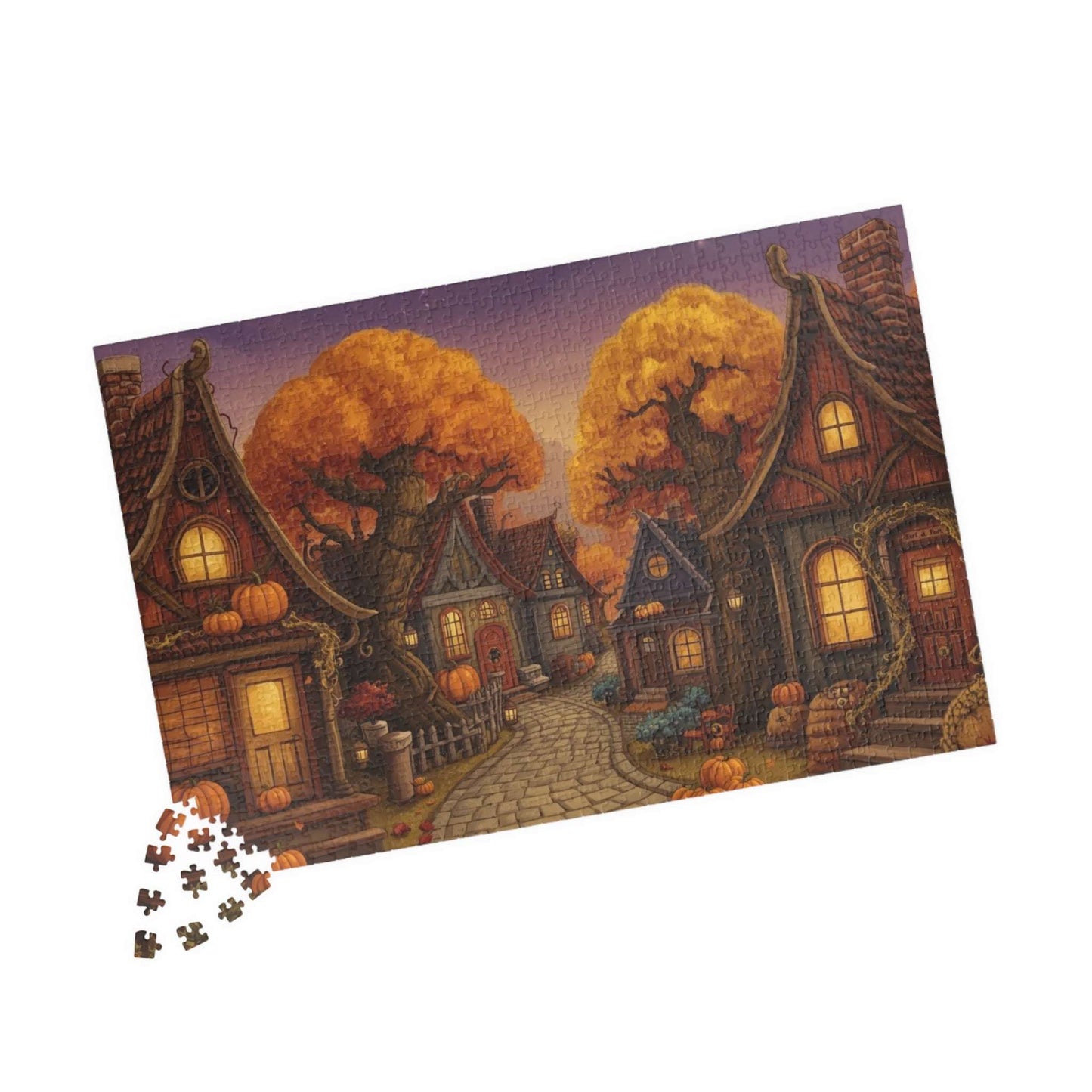 Harvest Hollow Autumn Village Puzzle - Fall Town Scene Jigsaw Game 1014 pcs (Horizontal) Puzzle The Puzzle Chest