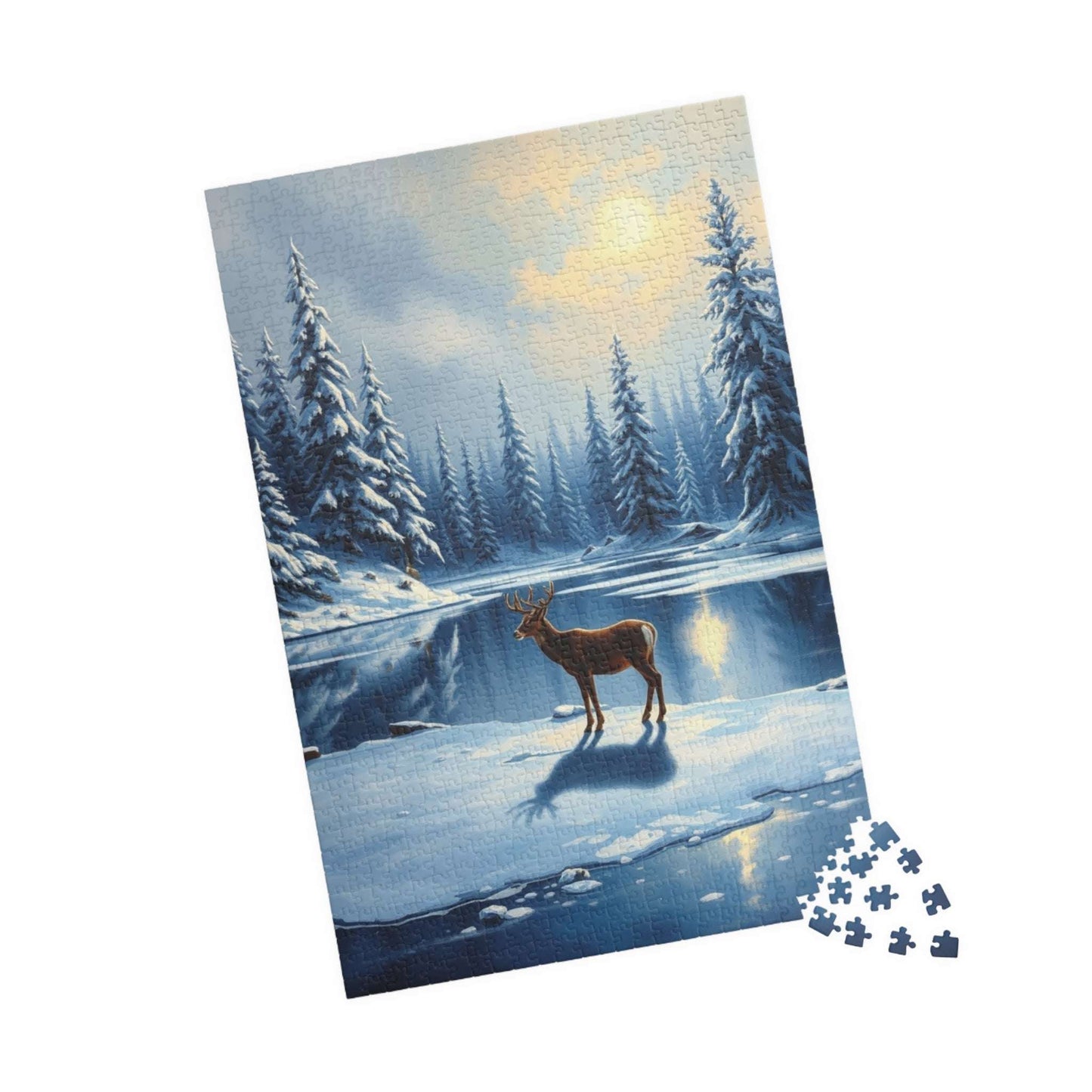 Serene Winter Landscape Puzzle | 110, 252, 520, 1014-piece Jigsaw | Cozy Home Activity, Gift for Nature Lovers, Christmas Decor, Family Time Puzzle The Puzzle Chest
