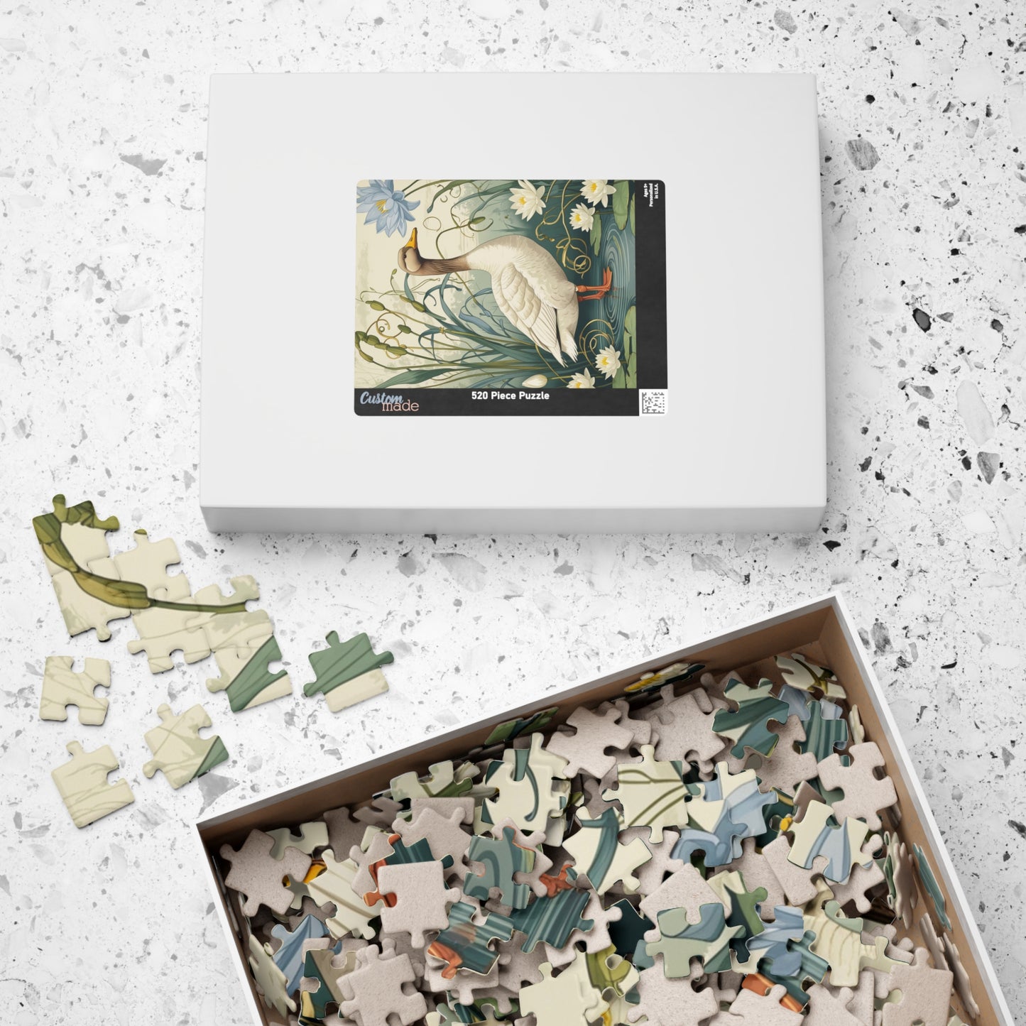 Vintage Goose Puzzle, Unique Countryside Design 110 252 520 1014-Piece Jigsaw, Goose and Cattails Artwork, Fun Family Activity, Relaxing Puzzle The Puzzle Chest