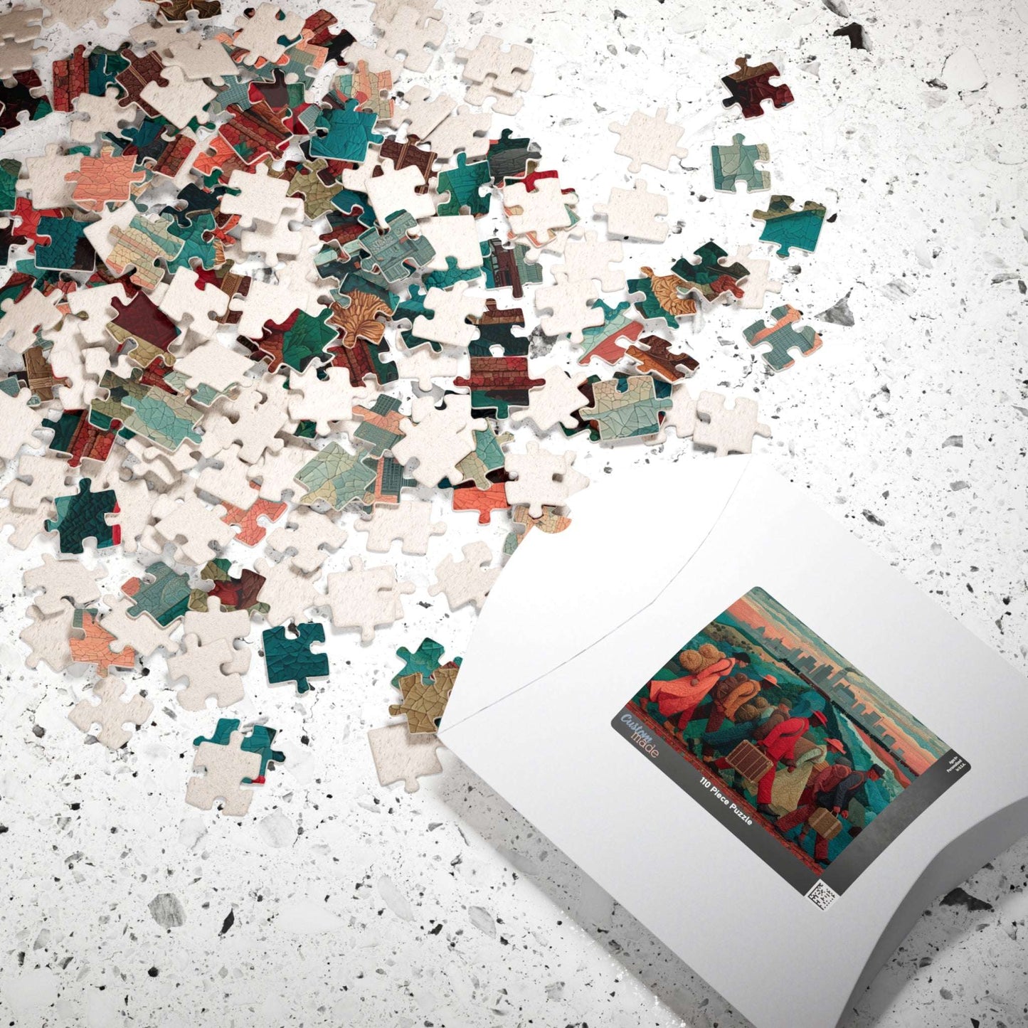 African American History Puzzle - Struggle and Triumph of Families Migrating, Black Art, Afrocentric Artwork Puzzle The Puzzle Chest