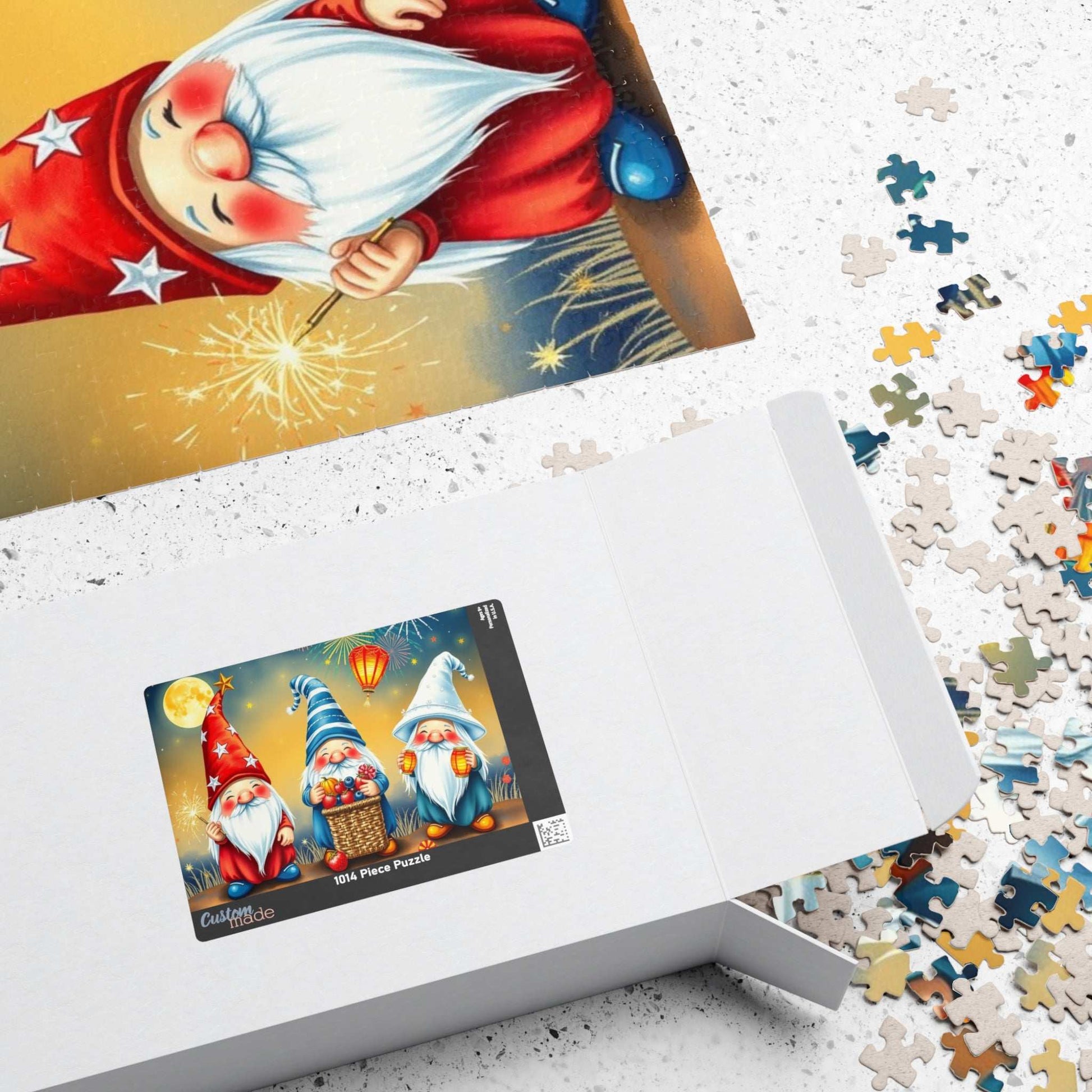 Fireworks Celebration Gnome Puzzle - 4th of July Themed Summer Jigsaw Game Puzzle The Puzzle Chest