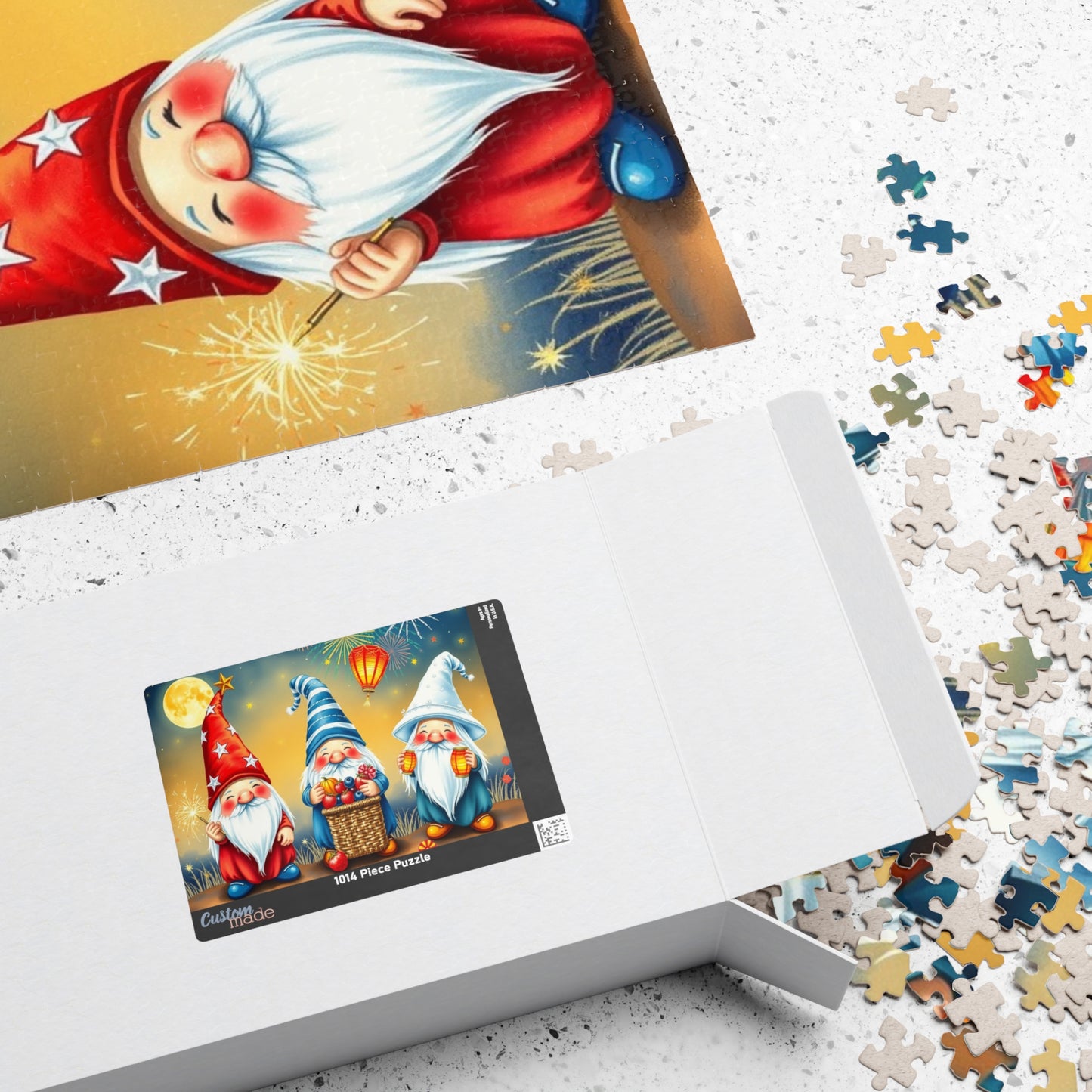 Fireworks Celebration Gnome Puzzle - 4th of July Themed Summer Jigsaw Game Puzzle The Puzzle Chest
