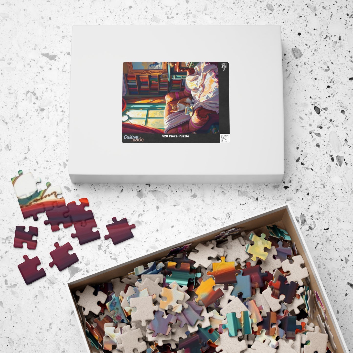 Cozy Study Room Jigsaw Puzzle, Home Office Sanctuary for Cat, Animal Lover Gift, Mindful Hobby, Indoor Activity, Best Family Entertainment Puzzle The Puzzle Chest
