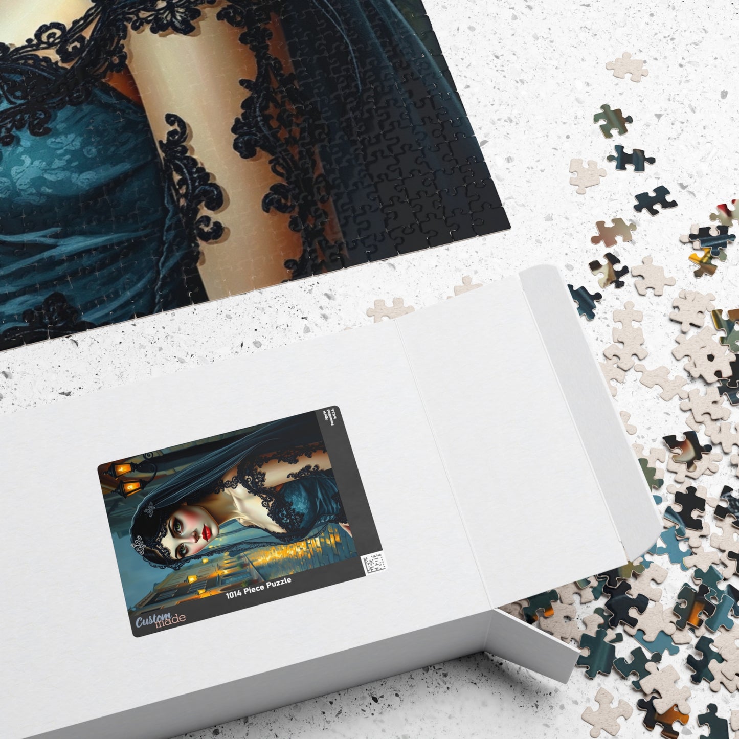 Gothic Bride Portrait Puzzle - Unique Artwork 110, 252, 520, 1014-Piece, Perfect Gift for Puzzle Lovers Dark Art Enthusiasts, Cosplay Puzzle The Puzzle Chest