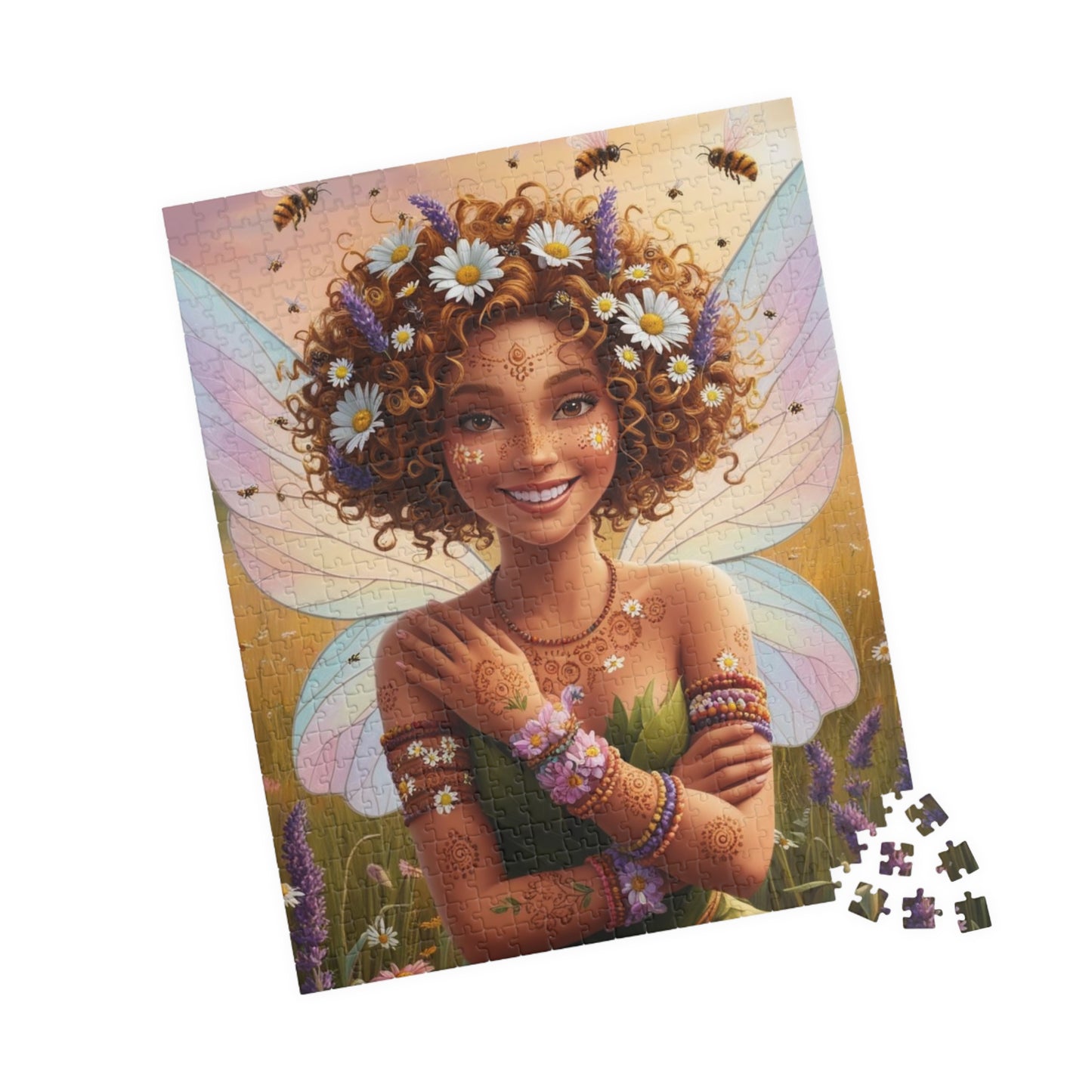 Wildflower Meadow Fairy Jigsaw Puzzle, Enchanting Mythical Gift for Fantasy Lover, Family Fun, Birthday and Holiday Activities, Brain Teaser Puzzle The Puzzle Chest