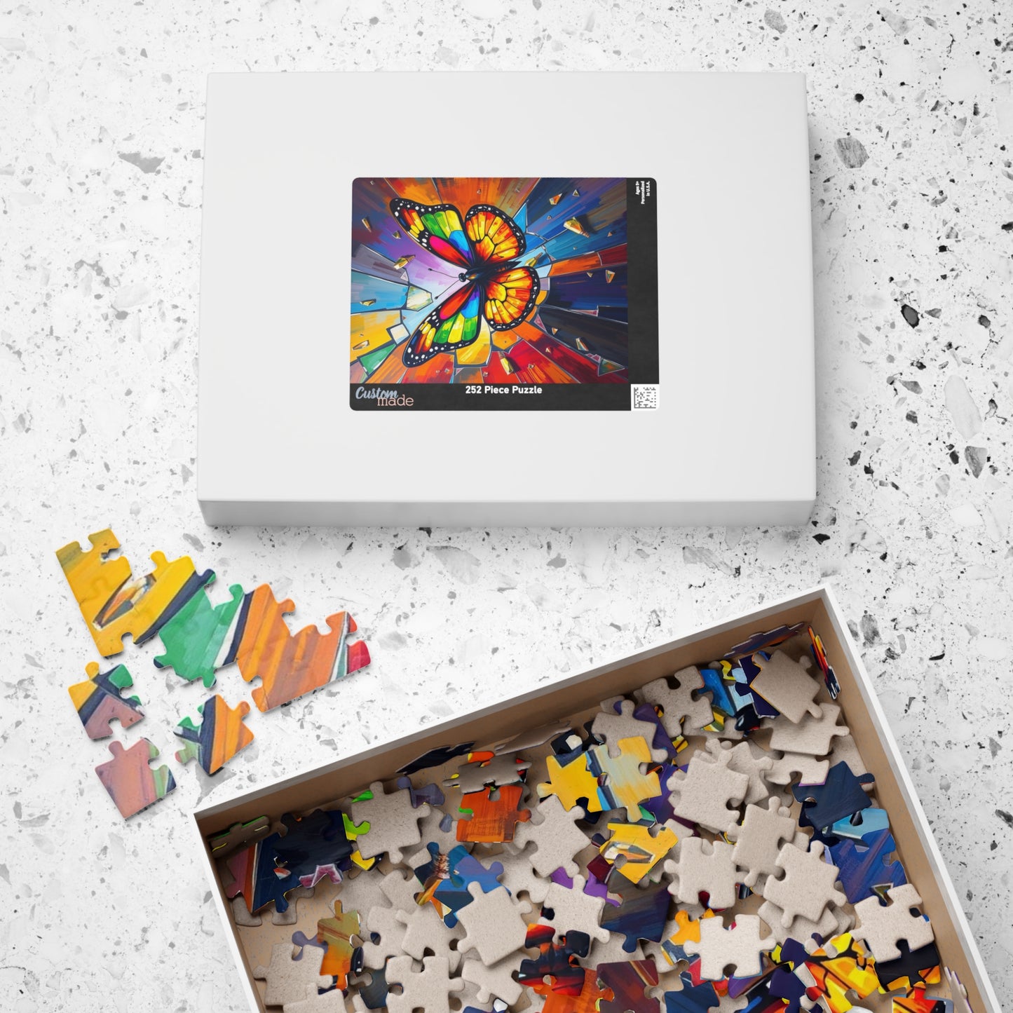 Colorful Butterfly Jigsaw Puzzle - 110, 252, 520, 1014-Piece, Stress Relief Game, Fun Family or Solo Activity, Home Entertainment Gift Idea