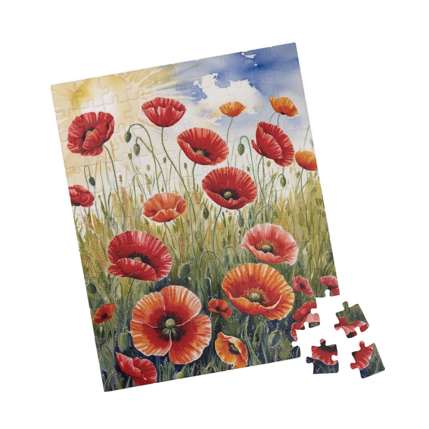 Poppy Field Jigsaw Puzzle, Impressionist Style Summer 110-1014 Piece Tabletop Game, Mindfulness Birthday Holiday Gift for Friends Puzzle The Puzzle Chest