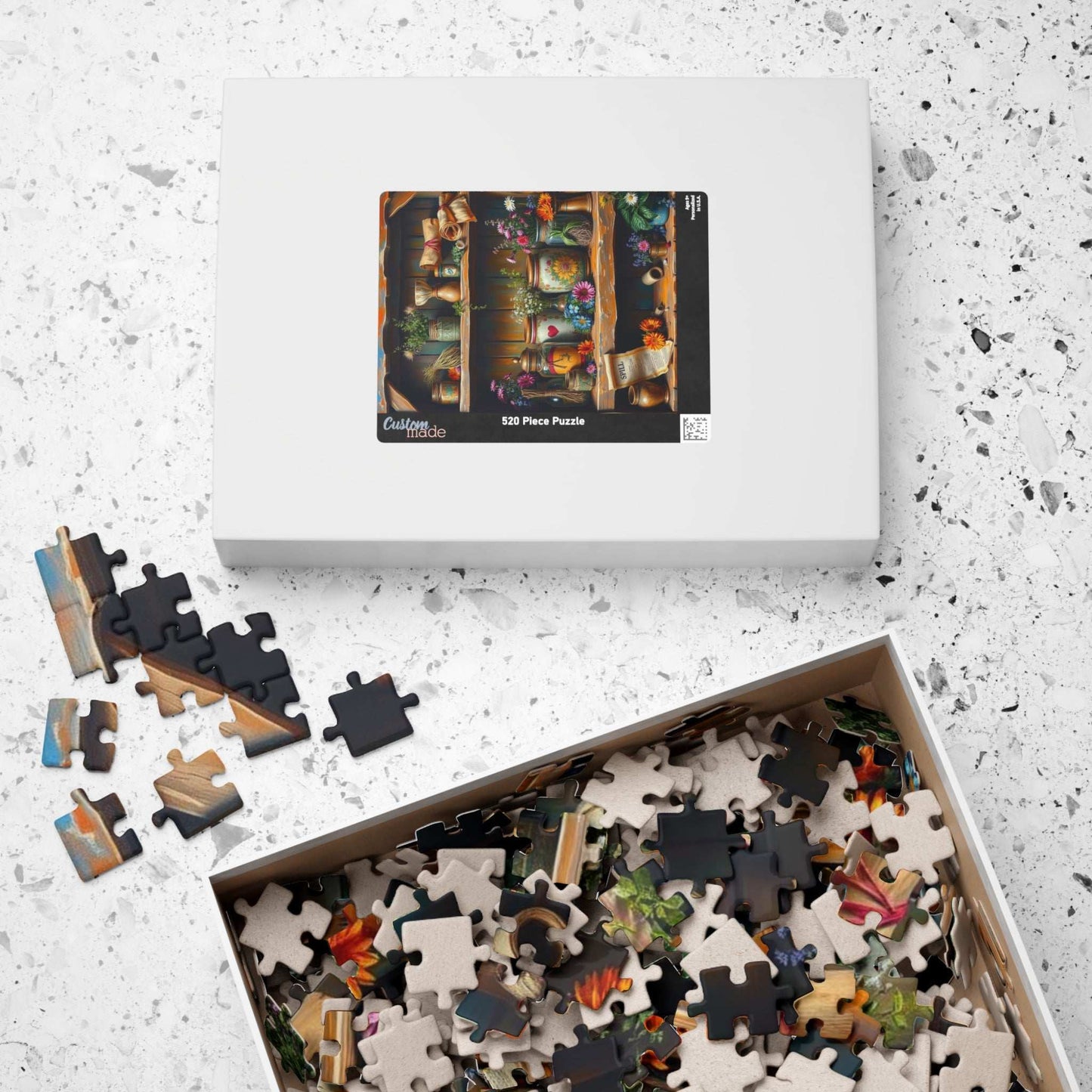 Stitchleaf Spell Shelf Jigsaw Puzzle - Cozy Cottage Folk Art Adult 110-520 Piece Game for Nature Lover, Family Fun, Birthday Gift for Friend Puzzle The Puzzle Chest