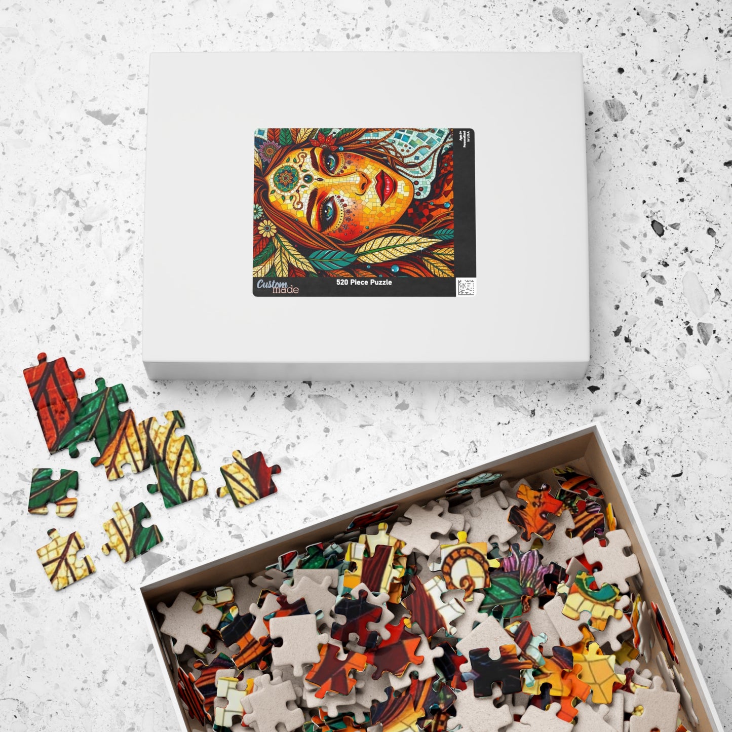 Colorful Bohemian Mosaic Puzzle, Vibrant Puzzle Artwork for Adult, Gift for Puzzle Lover, Home Entertainment, Relaxing Hobby, Mindfulness Puzzle The Puzzle Chest