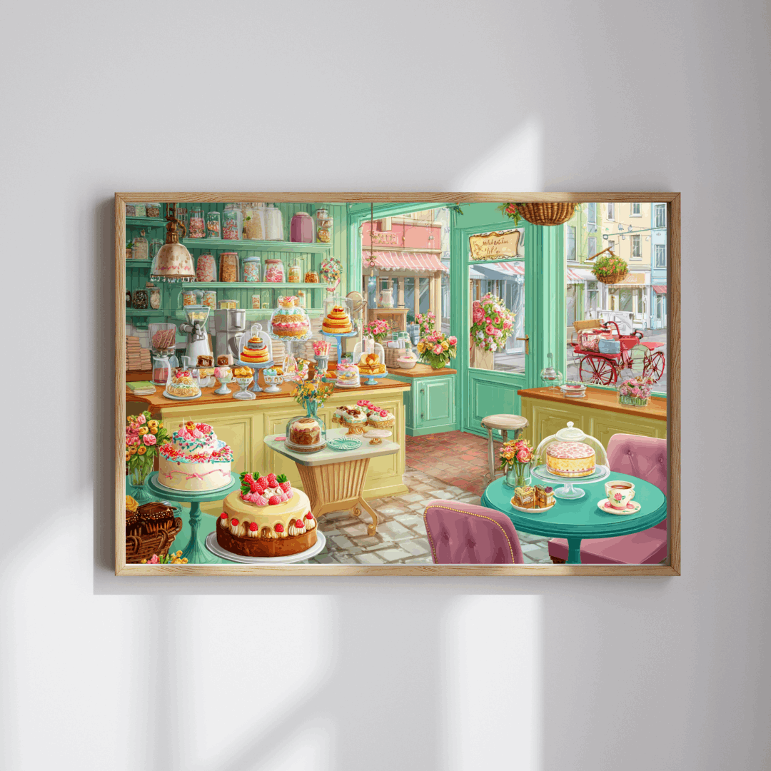 Retro Cake Shop Jigsaw Puzzle - Vintage Bakery Scene Filled with Sweet Treats Puzzle The Puzzle Chest