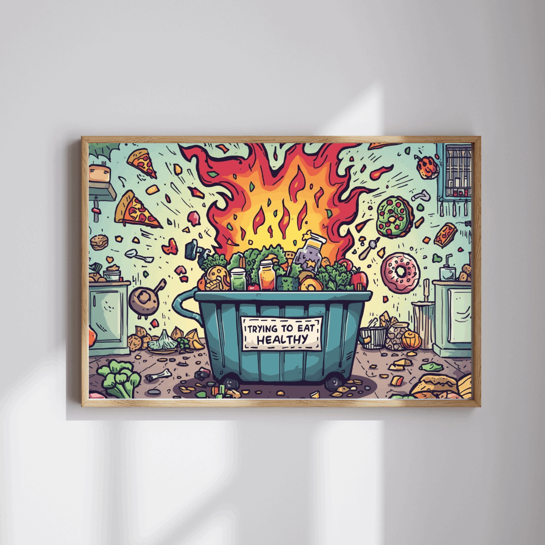 Funny Healthy Eating Jigsaw Puzzle - Dumpster Fire Meme, Family Game Night or Solo Fun, Holiday Birthday Gift, Brain Teaser Puzzle The Puzzle Chest