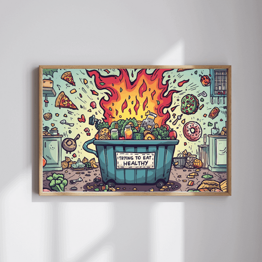 Funny Healthy Eating Jigsaw Puzzle - Dumpster Fire Meme, Family Game Night or Solo Fun, Holiday Birthday Gift, Brain Teaser Puzzle The Puzzle Chest
