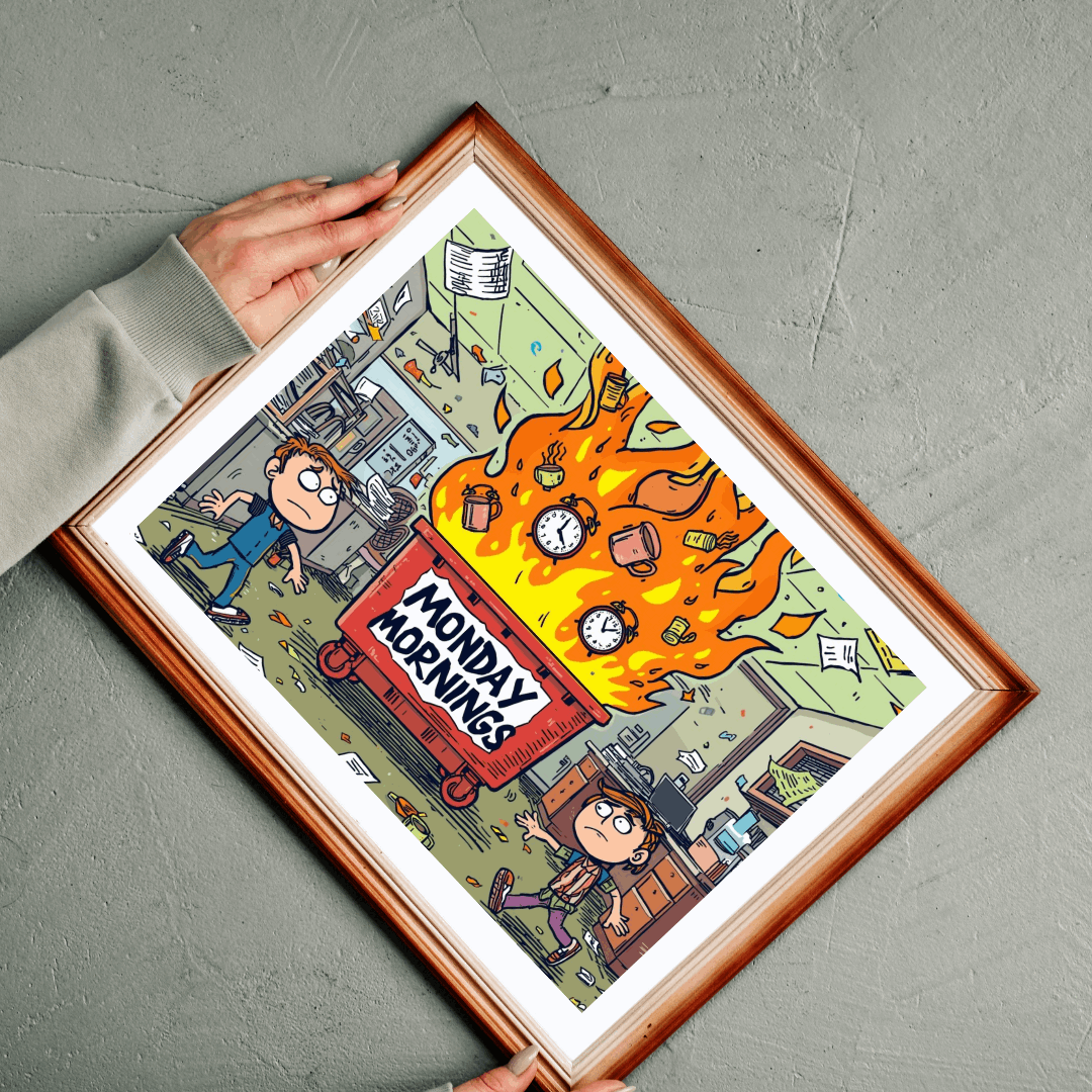 Monday Mornings Puzzle - Dumpster Fire Meme Jigsaw, Funny Office Holiday Birthday Gift for Coworkers, Work Humor Puzzle Puzzle The Puzzle Chest