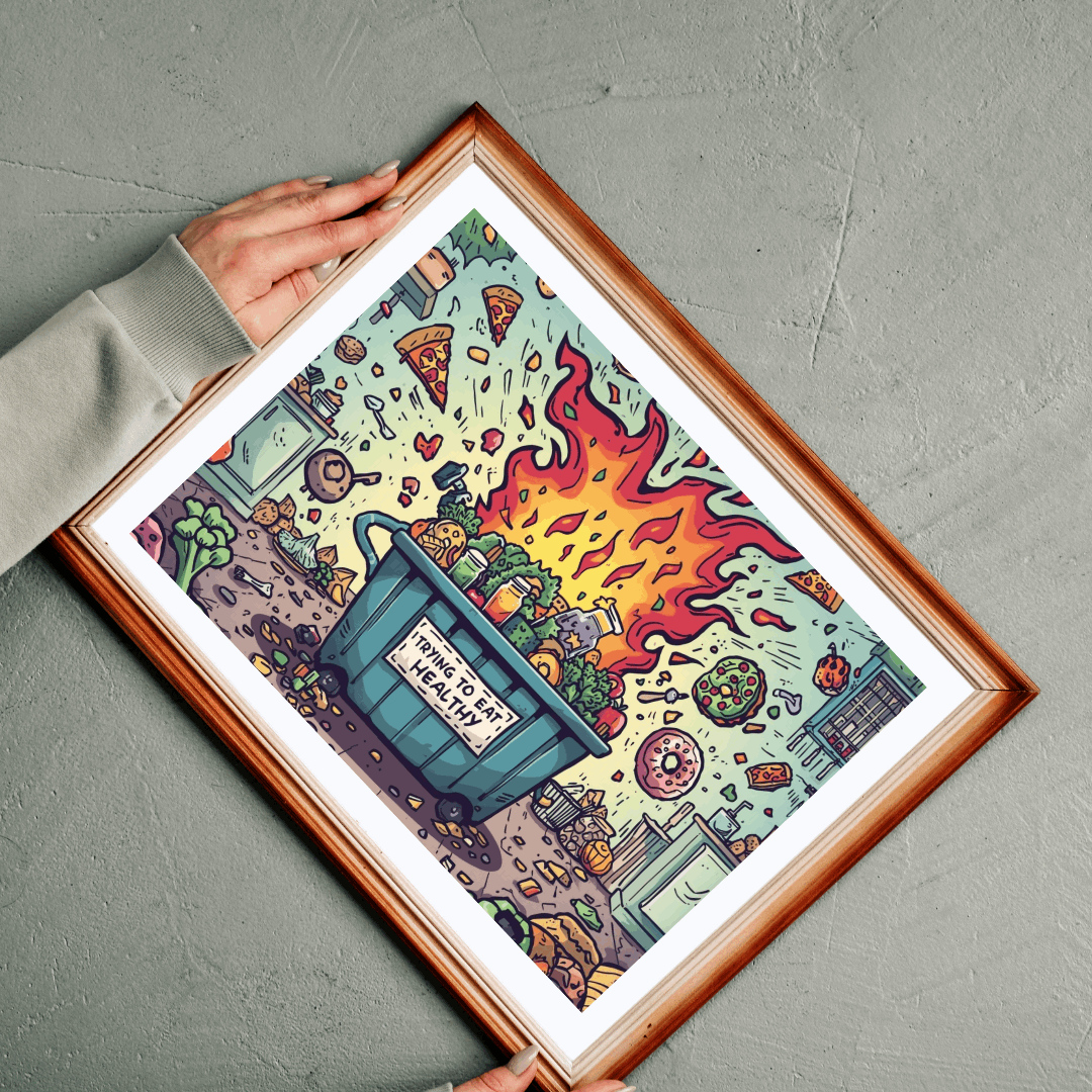 Funny Healthy Eating Jigsaw Puzzle - Dumpster Fire Meme, Family Game Night or Solo Fun, Holiday Birthday Gift, Brain Teaser Puzzle The Puzzle Chest