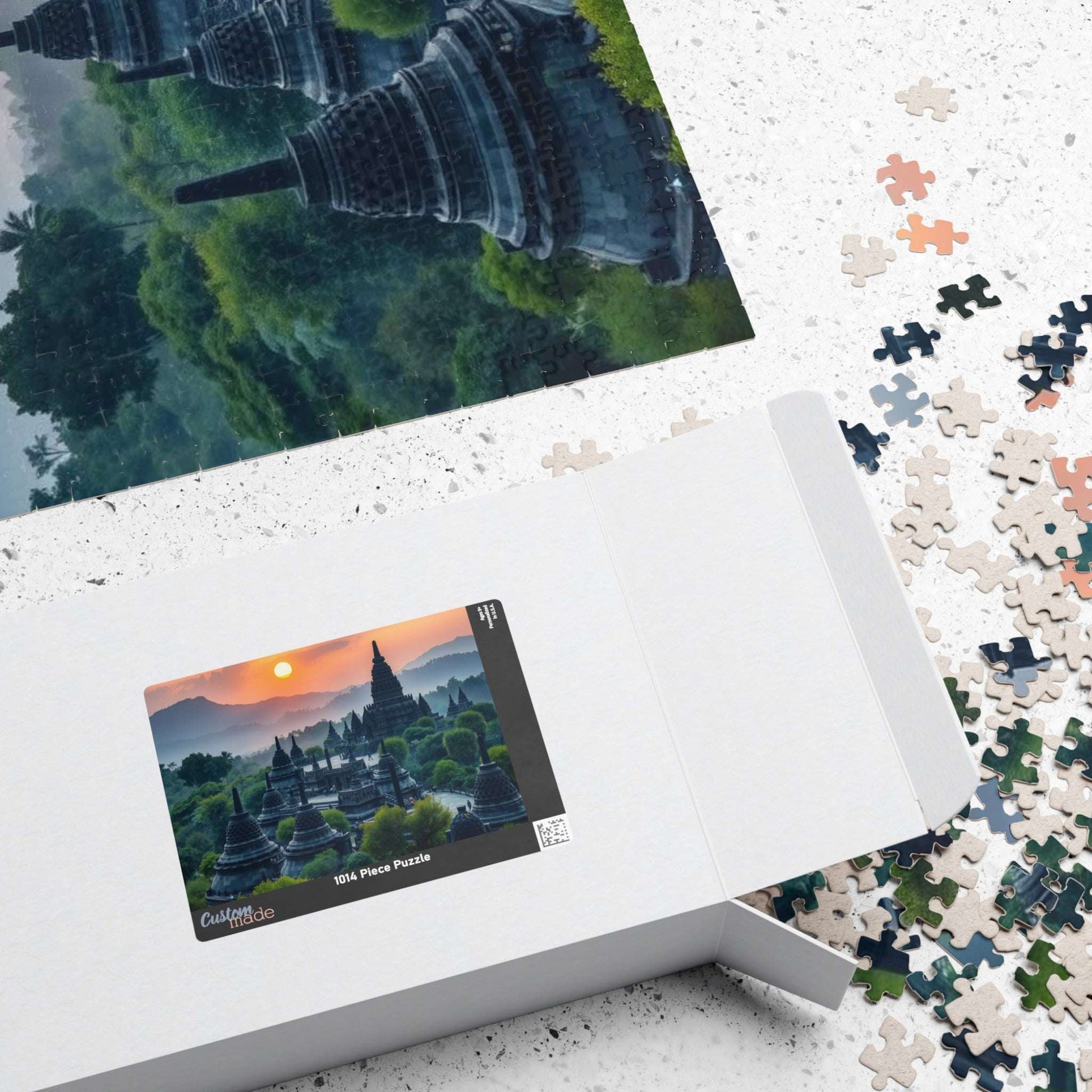 Borobudur Temple Jigsaw Puzzle – Ancient Buddhist Monument in Lush Jungle, Sacred Landmark of Indonesia Puzzle The Puzzle Chest