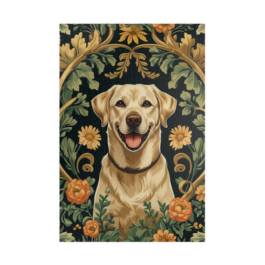 Labrador Retriever Vintage Jigsaw Puzzle, Floral Nature-Inspired Dog Theme Game, Gift for Art Lover Dog Enthusiast Hobbyist, Family Friendly 1014 pcs (Vertical) Puzzle The Puzzle Chest