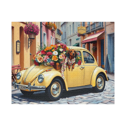 Flower Market Ride - Vintage Car Jigsaw Puzzle, Perfect Gift for Retro Auto Loving Puzzlers 520 pcs (Horizontal) Puzzle The Puzzle Chest