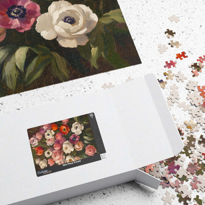 Vintage Floral Bouquet Puzzle 1101-1014 Piece | Anemone & Ranunculus Art Puzzle