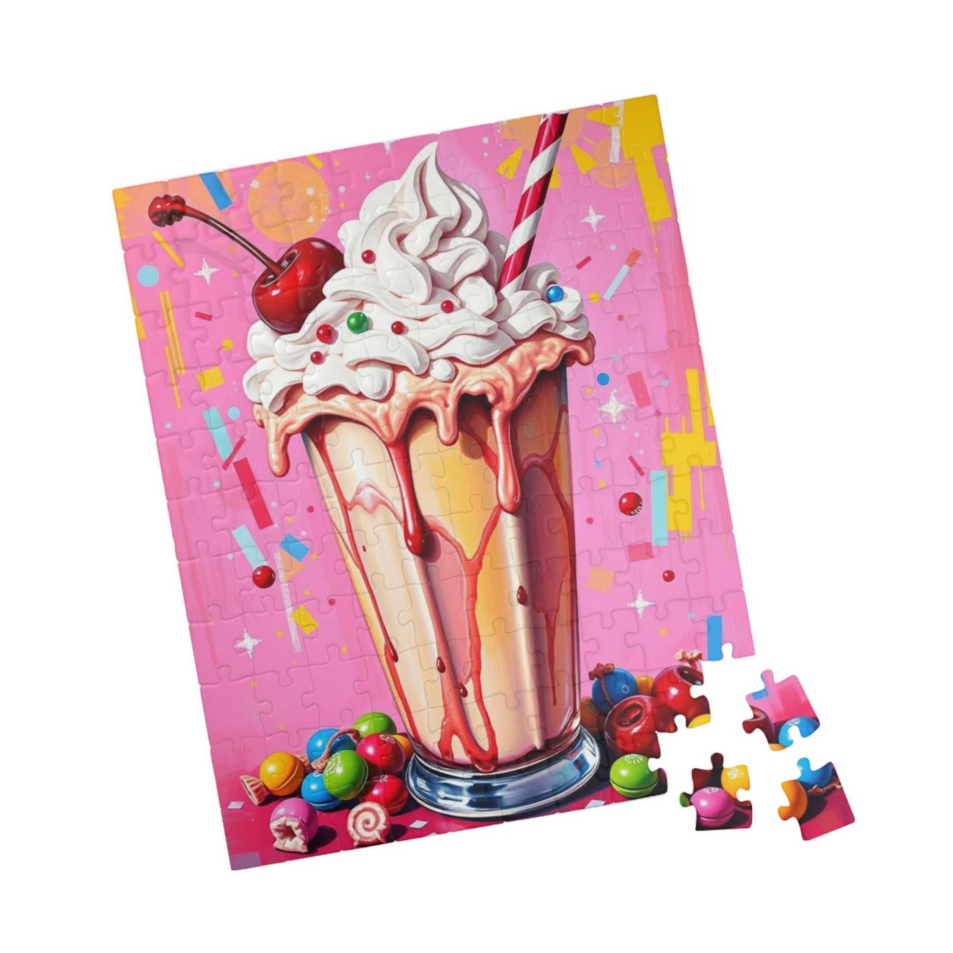 Ice Cream Sundae Puzzle, Pop Art Jigsaw Fun Family Activity, Home Entertainment, Holiday Birthday Gift for Friend, Brain Teaser Puzzle The Puzzle Chest