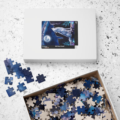 Mythical Jigsaw Puzzle - Wolf Howling at the Moon, 110/252/520/1014 Piece Animal Fun Family Tabletop Game, Best Unique Gift, Puzzle Lover