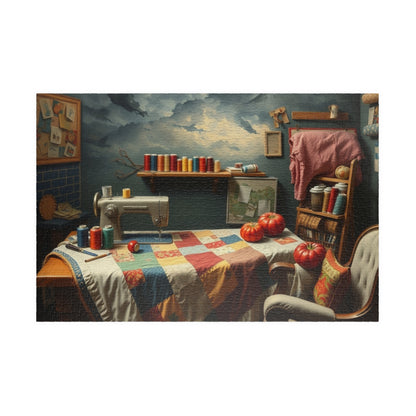 Cozy Sewing Room Jigsaw Puzzle, Quilting Studio DIY Jigsaw Game, 110-1014Piece Toy, Crafting Hobby Gift, Relaxing Fun Family Activity, Gift