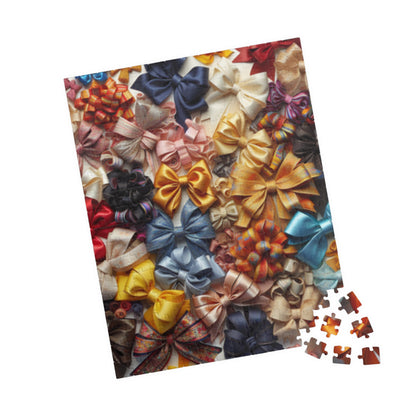 Jigsaw Puzzle, Bow Collage, Colorful 110 252 520 1014-Piece, Coquette Bows, Family Game Night, Mindfulness Activity, Holiday Gift, Stress Puzzle The Puzzle Chest