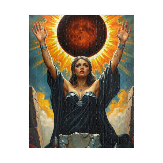 Mystical Solar Eclipse Puzzle | Powerful Sorceress Adult Jigsaw Game | Perfect for Gift, Family or Solo Fun, Nighttime Vibes, Introspection 252 pcs (Vertical) The Puzzle Chest