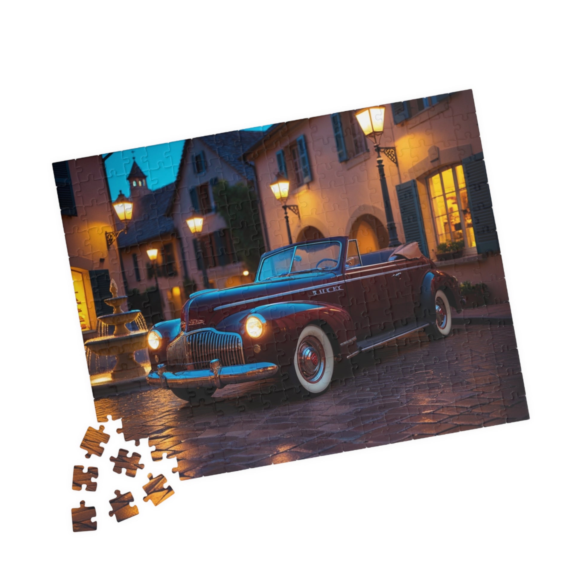 Vintage Car Puzzle, Classic 1940 Super 8 Convertible, Nostalgic Adult Jigsaw 252 pcs (Horizontal) Puzzle The Puzzle Chest