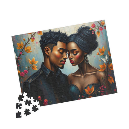 African American Couple Embracing Jigsaw Puzzle, Afrocentric Puzzle Lover Gift Best for Friends, Fun Family Game Night, Creative Hobby, Brain Teaser Puzzle The Puzzle Chest