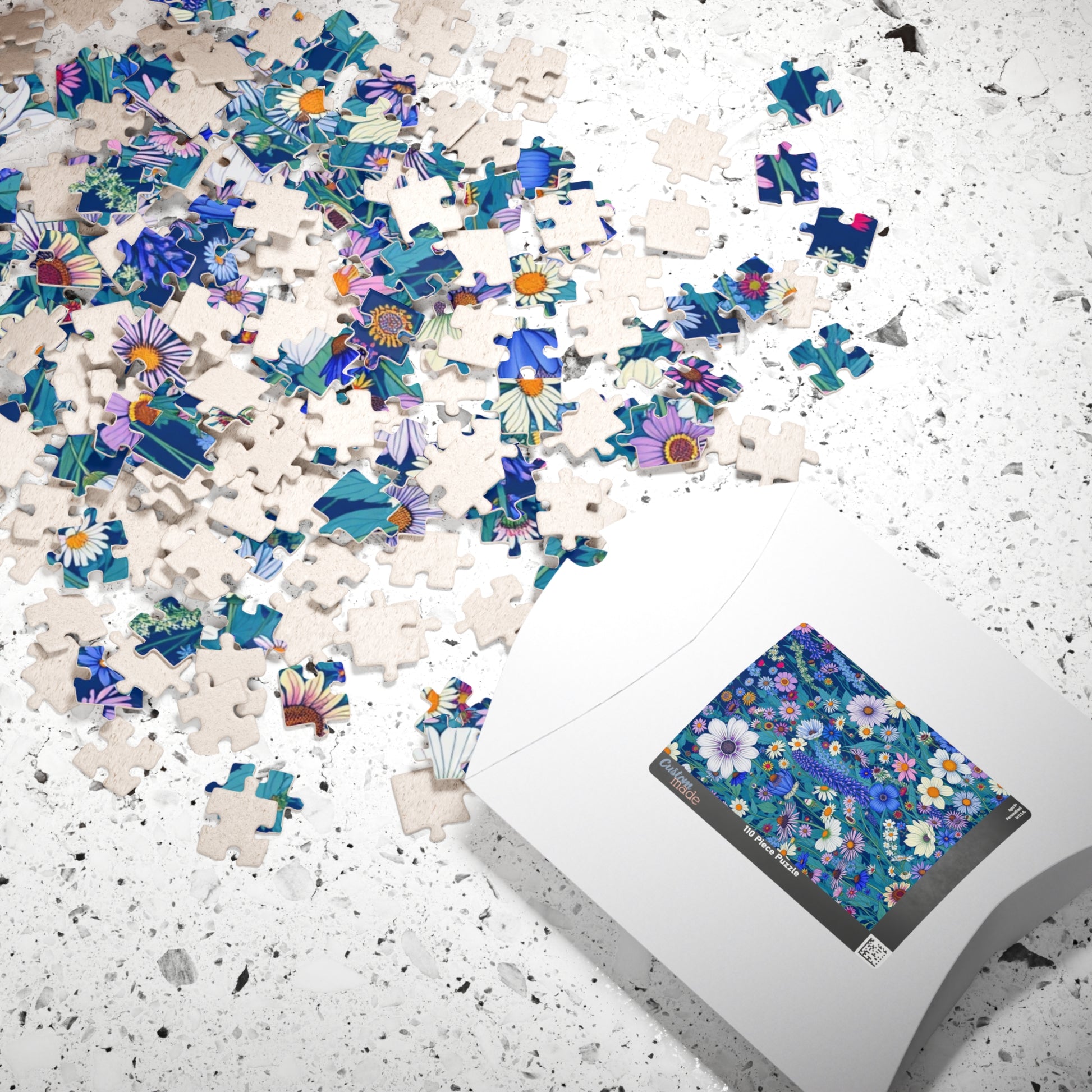 Colorful Floral Puzzle, Flower Design Jigsaw Game for Family Fun, Perfect Gift for Adults, Unique Frameable Art Puzzle The Puzzle Chest