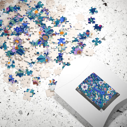 Colorful Floral Puzzle, Flower Design Jigsaw Game for Family Fun, Perfect Gift for Adults, Unique Frameable Art Puzzle The Puzzle Chest