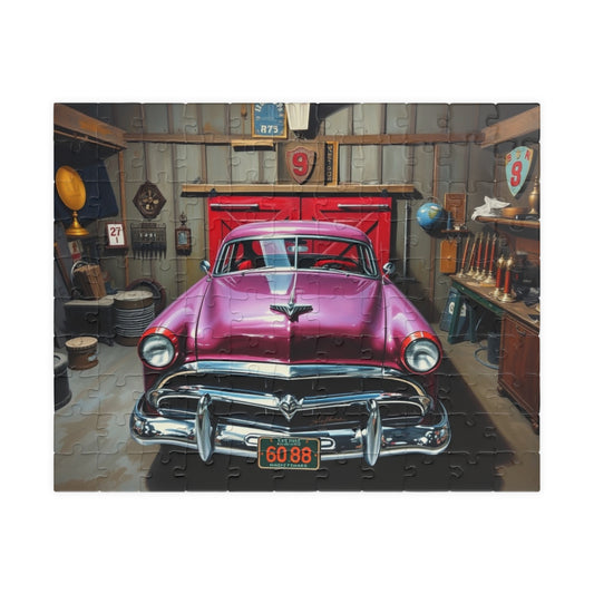 Classic Car Puzzle - 1953 Hudson Hornet, Vintage Auto Jigsaw Game, Nostalgic Garage Scene, Car Enthusiast Gift, Family Night, Retro Decor 110 pcs (Horizontal) Puzzle The Puzzle Chest