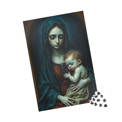 Sorrowful Mother and Child Puzzle - Gothic Art Jigsaw Game 110, 252, 520, 1014-piece, Home Decor, Best Unique Gift, Family Time, Art Lovers Puzzle The Puzzle Chest