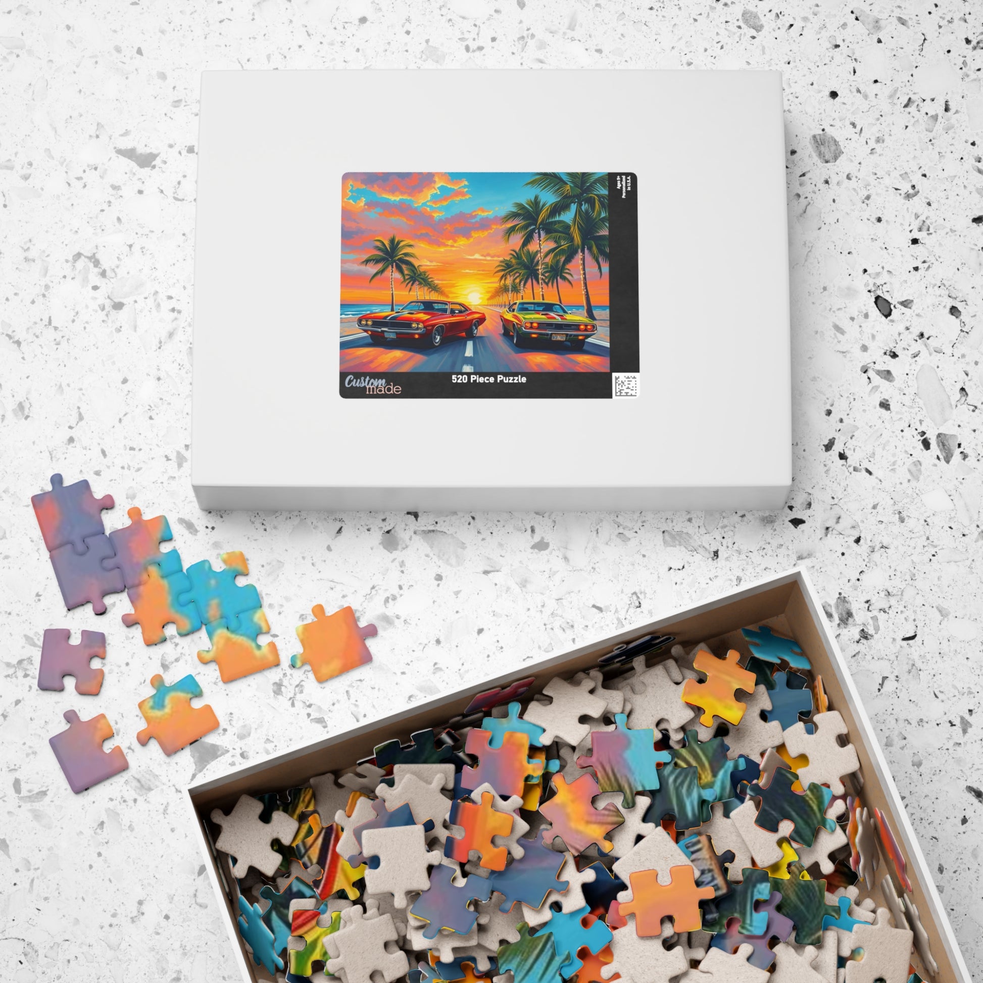 Vintage Car Puzzle: Retro Sunset Vibes, Nostalgic Holiday Birthday Gift for Friend Puzzle Lover, Family Fun Activity, Mindful Home Entertainment Puzzle The Puzzle Chest