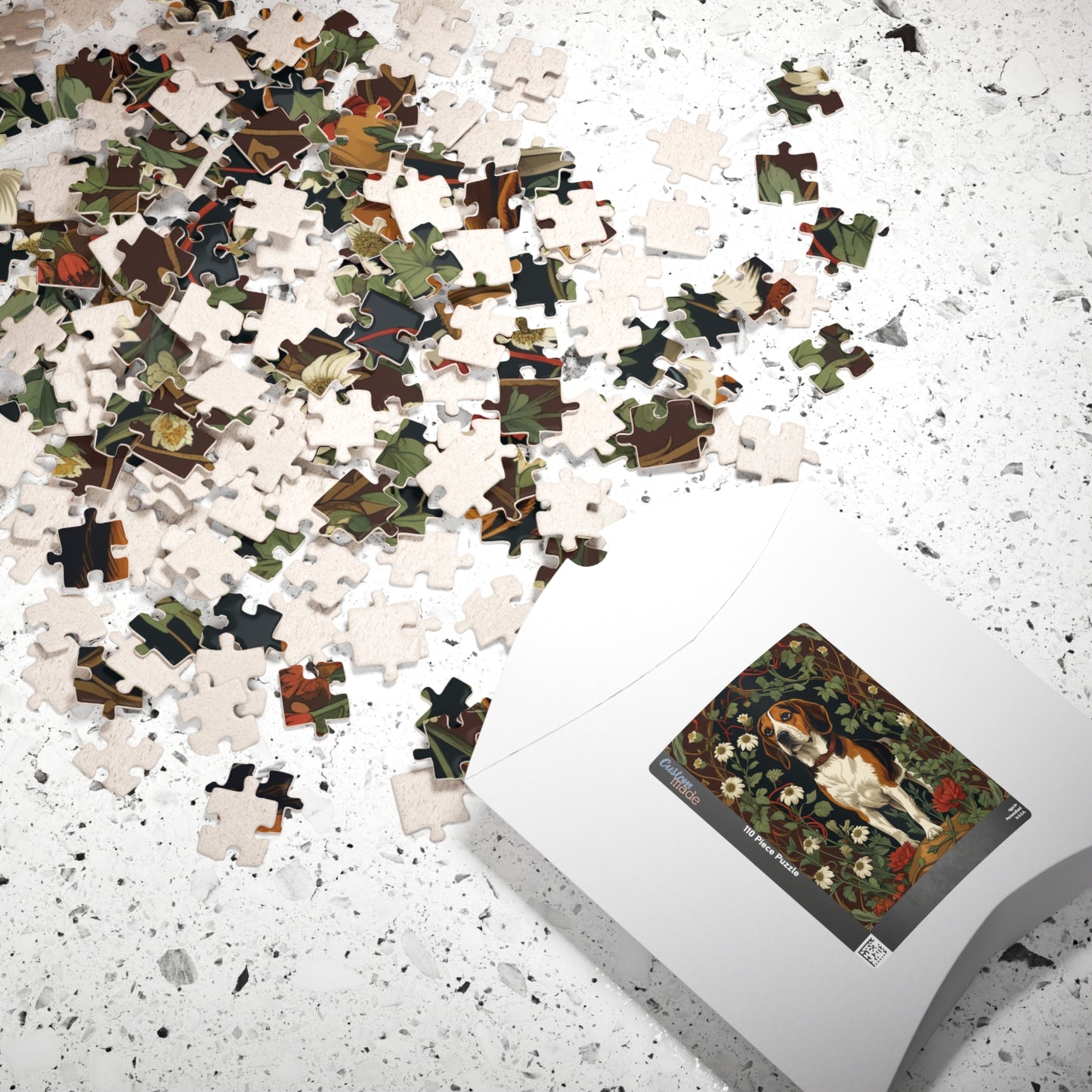 Vintage Beagle Jigsaw Puzzle, Woodland Forest Floral Flower Dog Theme Game, Indoor Fun Family Friendly Activity, Pet Owner Gift, Animal Love Puzzle The Puzzle Chest