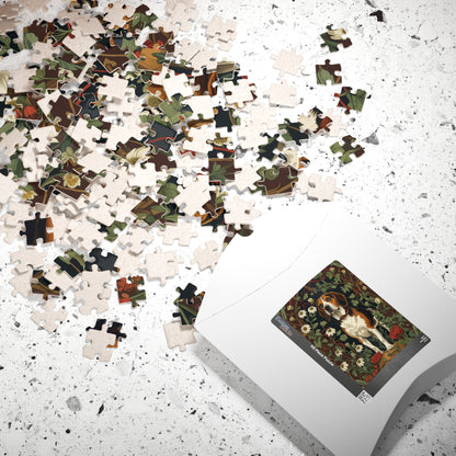 Vintage Beagle Jigsaw Puzzle, Woodland Forest Floral Flower Dog Theme Game, Indoor Fun Family Friendly Activity, Pet Owner Gift, Animal Love Puzzle The Puzzle Chest