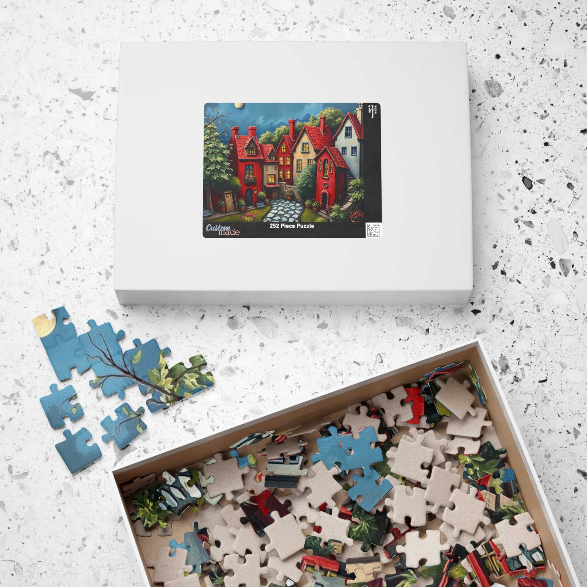 Adorable 3D Village Jigsaw Puzzle for Adults, 110, 252, 520, 1014-piece, Colorful and Cozy Town, Game for Puzzle Enthusiasts, Gift The Puzzle Chest