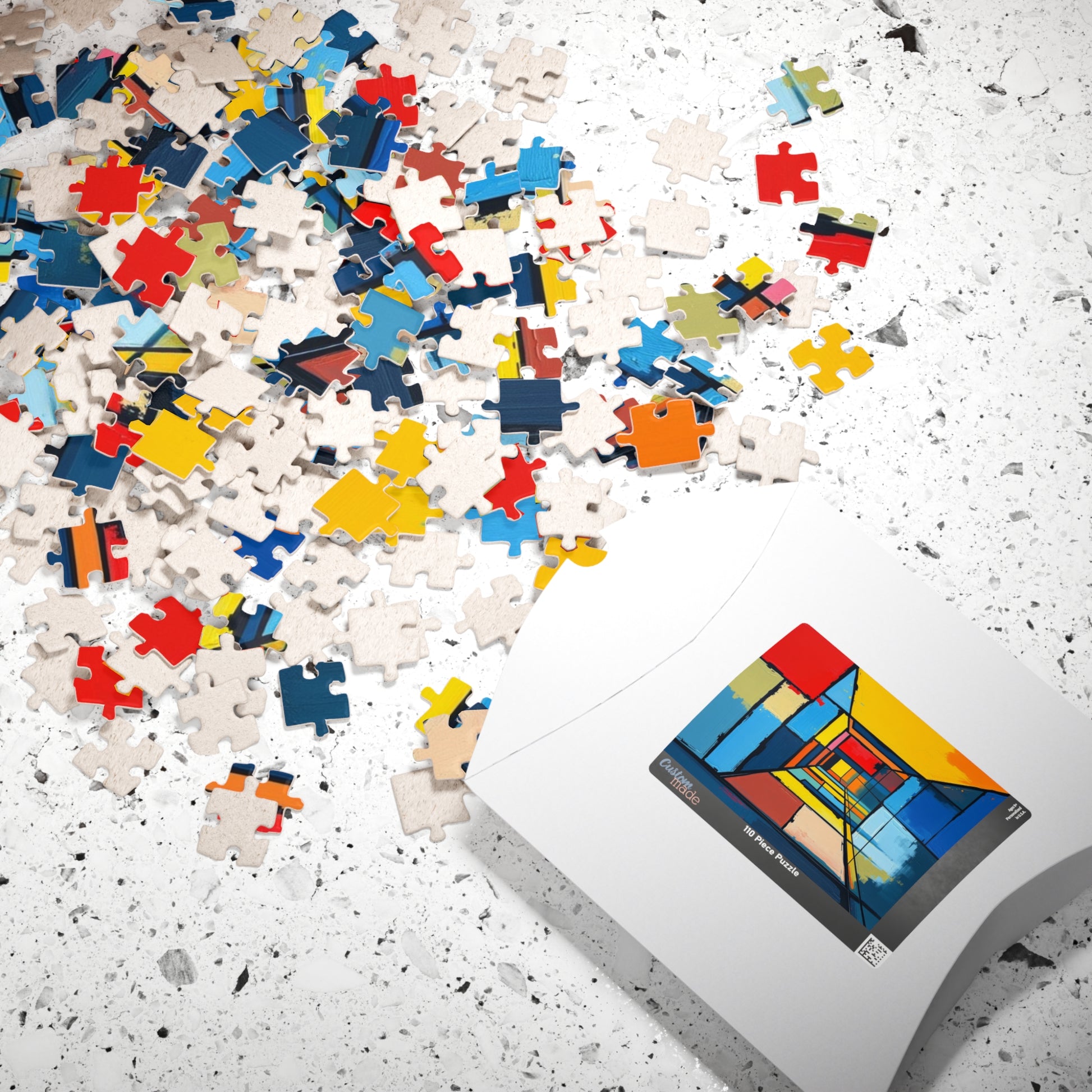 Colorful Abstract Art Puzzle - Geometric Shapes Jigsaw Game Puzzle The Puzzle Chest