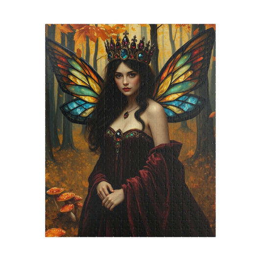 Autumn Crown Fairy Queen Jigsaw Puzzle - Enchanting Artwork, Family Fun, Fantasy Gift for Puzzle Lover, Unique Decor, Mindfulness Activity