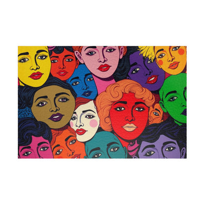 Colorful Women Faces Puzzle, 110, 252, 520, 1014-piece Pop Art Jigsaw, Unique Artwork, Gift for Her, Family Activity, Creative Hobby 1014 pcs (Horizontal) Puzzle The Puzzle Chest
