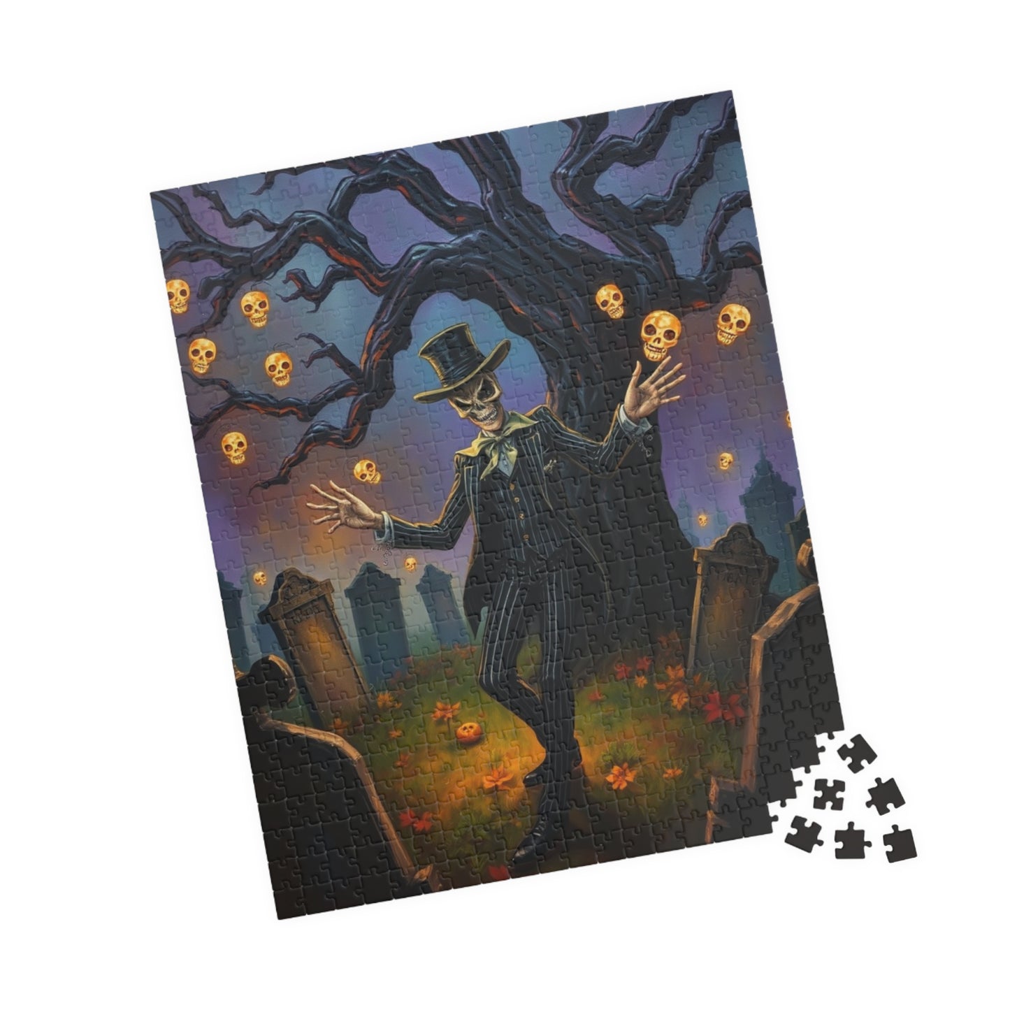 Halloween Themed Puzzle, Spooky Skeleton Design, Adult Jigsaw Game for Fall Decor, Family Game Night, Perfect for Autumn Celebrations, Gift Puzzle The Puzzle Chest