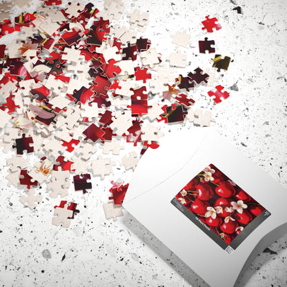 Chaotic Collage Cherry Puzzle, Fruit and Flower Jigsaw Game, Bold and Aesthetic Jigsaw for Puzzle Lovers and Art Enthusiasts, Mindful Puzzle The Puzzle Chest