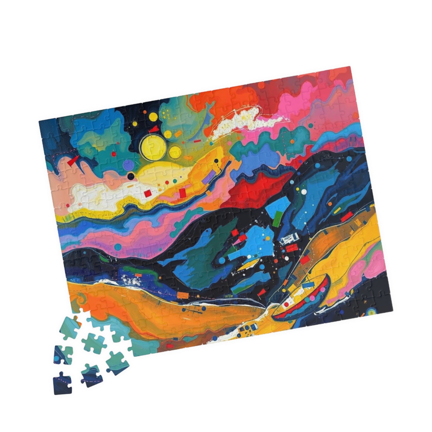 Vibrant Abstract Puzzle - Landscape Jigsaw Game for Adult, Art Therapy, Family Game Night, Home Entertainment, Brain Teaser Gift for Friends Puzzle The Puzzle Chest
