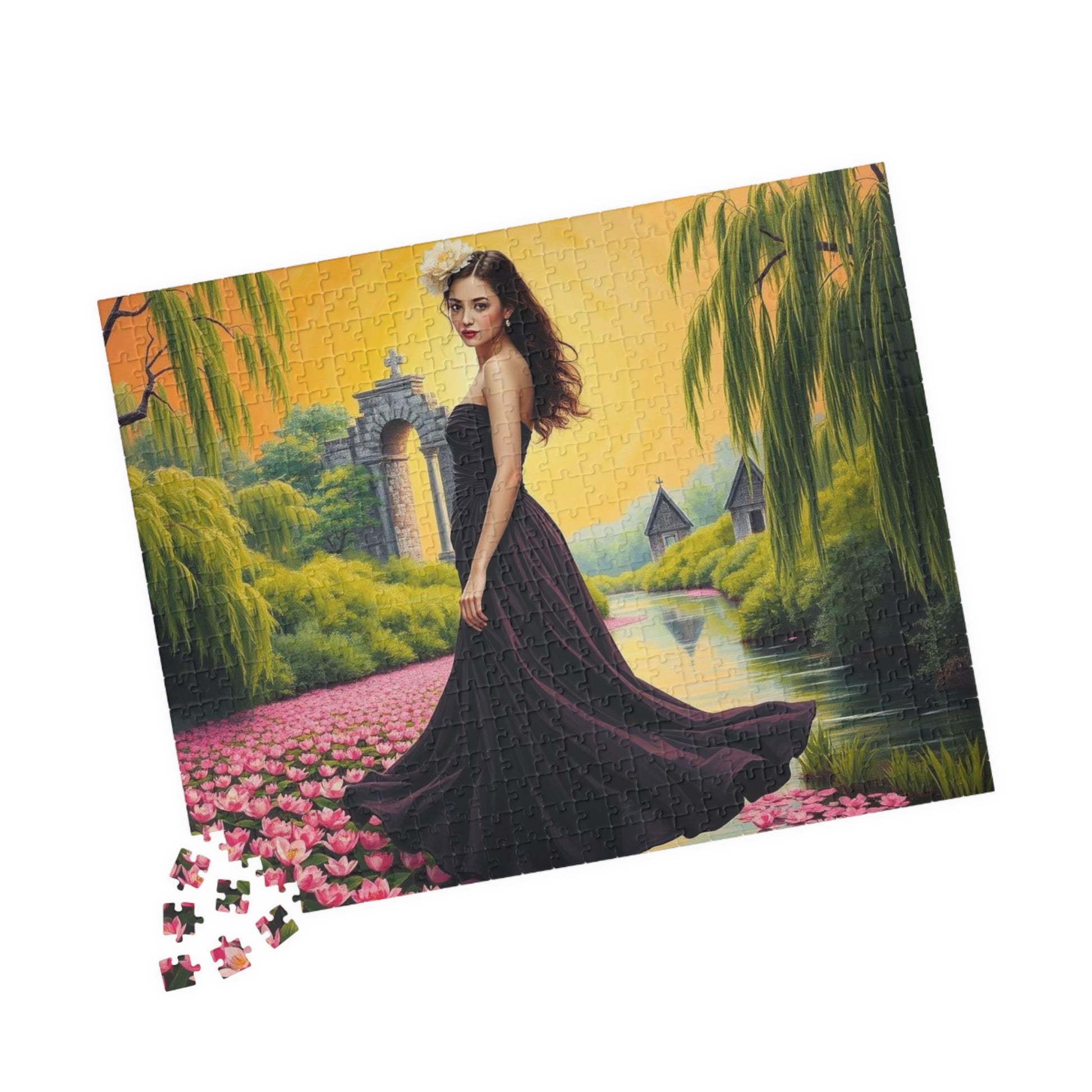 Lilywater Reverie Jigsaw Puzzle, Elegant Landscape Puzzle, Woman Art Holiday or Birthday Gift for Adult, Solo or Family Fun, Creative Hobby Puzzle The Puzzle Chest