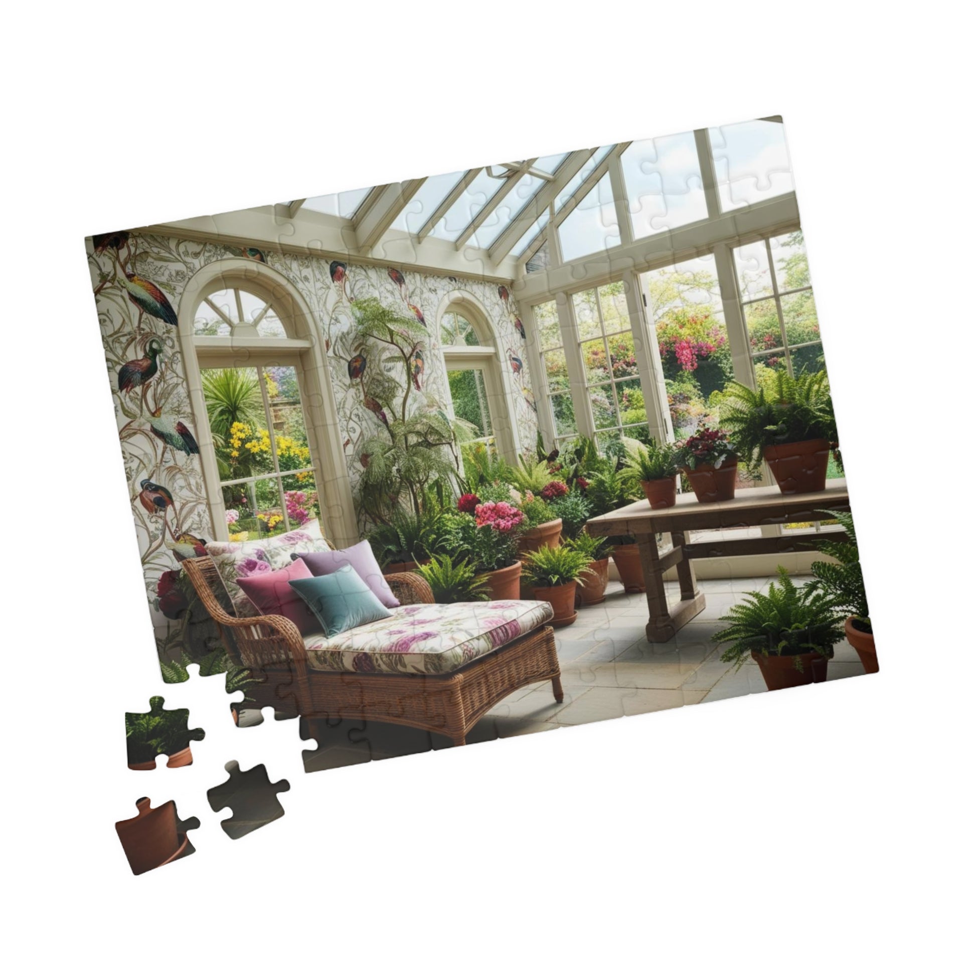 Vintage Sunroom Serenity Puzzle, Relaxing Adult Jigsaw Game for Family Bonding Activity or Solo Fun, Nature Scene, Puzzle Enthusiast Gift Puzzle The Puzzle Chest