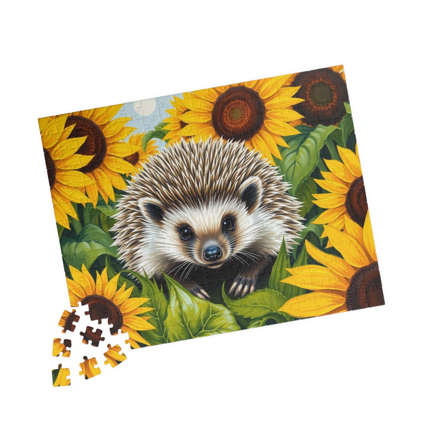 Hedgehog in Sunflowers Jigsaw Puzzle - Nature Lovers Gift, Family Activity, Mindfulness Hobby, Home Entertainment, Fun Challenge Puzzle The Puzzle Chest