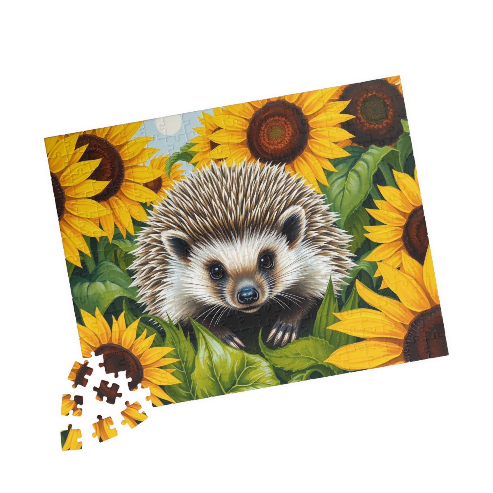 Hedgehog in Sunflowers Jigsaw Puzzle - Nature Lovers Gift, Family Activity, Mindfulness Hobby, Home Entertainment, Fun Challenge Puzzle The Puzzle Chest