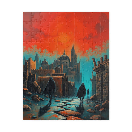 Gothic Cityscape Puzzle, 110-1014 Piece Jigsaw Game for Fantasy Dark Art Lover, Solo Fun, Entertaining Pastime for Mental Exercise, Giftable 110 pcs (Vertical) Puzzle The Puzzle Chest